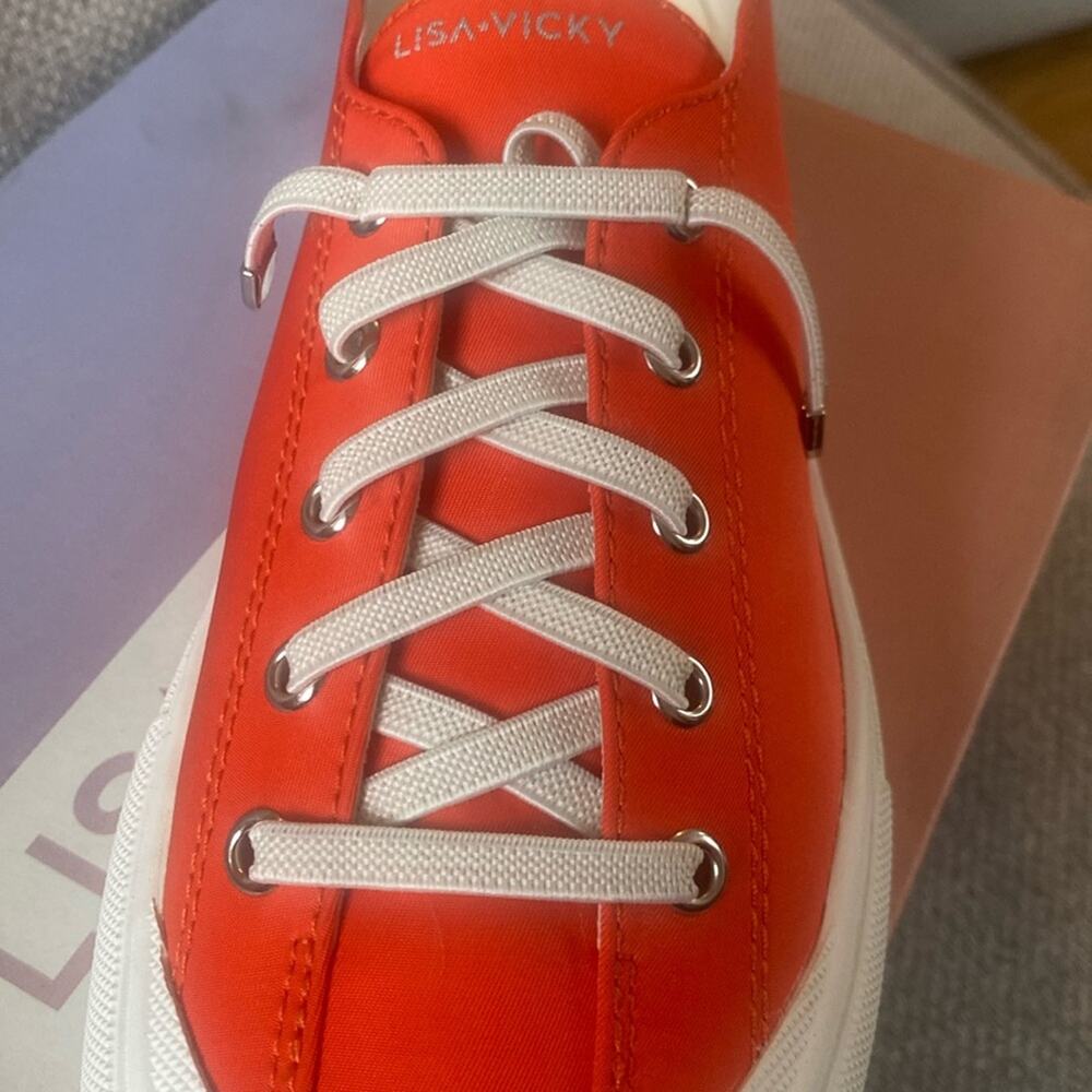 Lisa Vicky orange nylon Goodness Low Top Sneakers - Picture 9 of 11